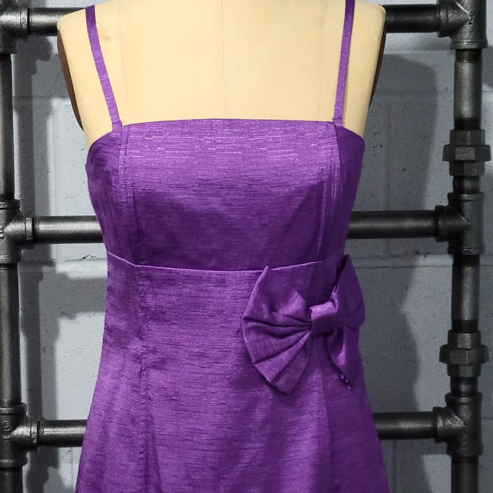 Purple cocktail dress, Empire cocktail dress, Removable Straps